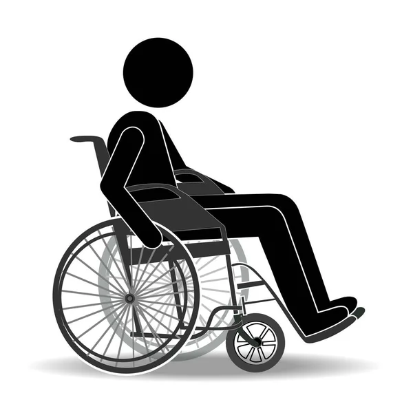 Zdrowy Styl Życia Osoba Wózku Inwalidzkim Zewnątrz Izolowana Białym Tle — Wektor stockowy