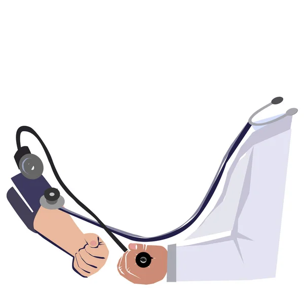 血の宝測定 脈拍計で医師が患者を確認します 漫画ベクターイラスト ロイヤリティフリーのストックイラスト