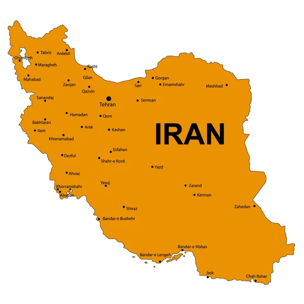 Irán Részletes Térkép Elszigetelt Fehér Háttér Vektorillusztráció Stock Illusztrációk