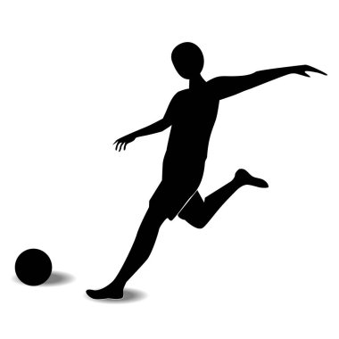 Futbolcu Tekmeleyen Top. Başarı kavramı. Vektör İllüstrasyonu