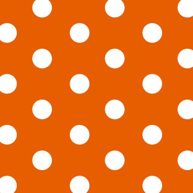 Orange and White 'da tekrarlanan noktalı geçmiş. Vektör İllüstrasyonu