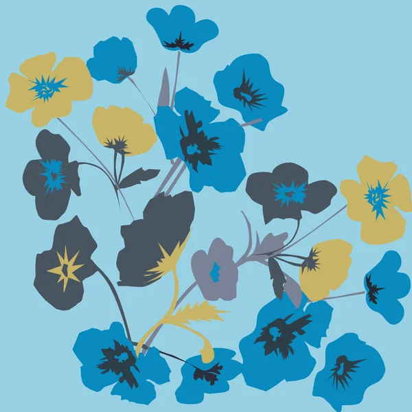 Blaue Und Gelbe Blume Hintergrund Steht Zum Ukraine Konzept Vektorillustration — Stockvektor