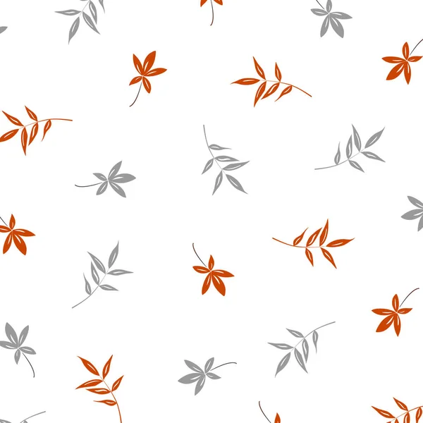 Schöne Herbst Muster Mit Fallenden Blättern Isoliert Auf Weiß Wiederholte — Stockvektor