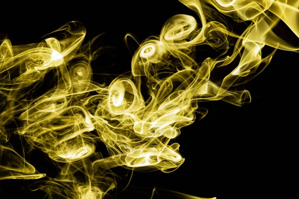 Color Amarillo Humo Abstracto Sobre Fondo Negro —  Fotos de Stock