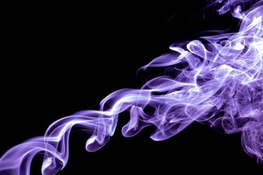 Purple color abstract smoke on black background clipart