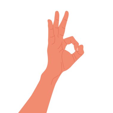 Vektör el iyi görünüyor. Resimler beyaz arkaplanda izole edildi. 