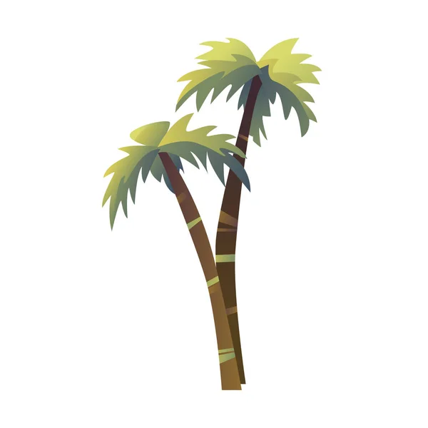 被白色背景隔离的棕榈树 平面样式的矢量图解 — 图库矢量图片
