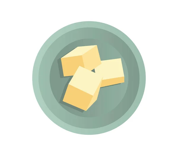 Pedaços Manteiga Estão Pires Isolado Branco Vista Superior — Vetor de Stock