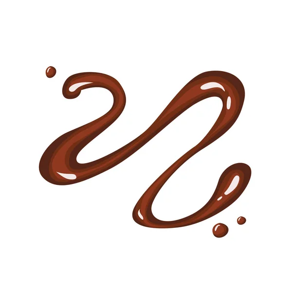 Beyaz Arka Plan Üzerinde Izole Çikolata Akışı — Stok Vektör