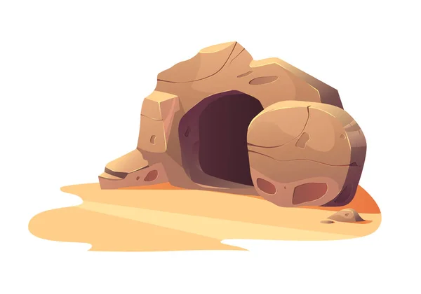 Εικονογράφηση Διάνυσμα Ανοιχτή Σπηλιά Κενός Τάφος Του Ιησού Πάσχα — Διανυσματικό Αρχείο