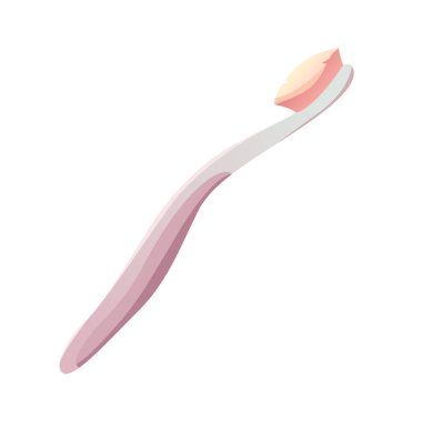 Diş fırçası izole edildi. Hijyen ve diş koruma vektörü. Vektör düz çizim, çizgi film tarzı. Simge.