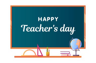 Happy Teacher's day. Blackboard. Modern school background with place for your text.