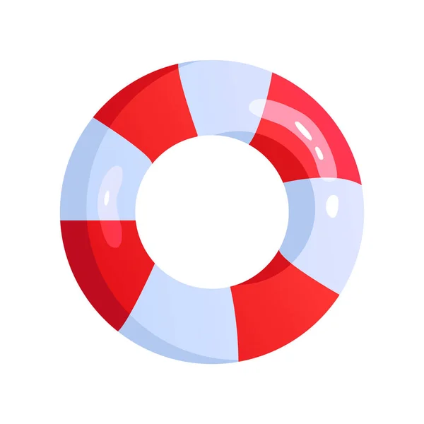 Red White Lifebuoy Isolated White Background Safety Torus Vector Cute — Image vectorielle