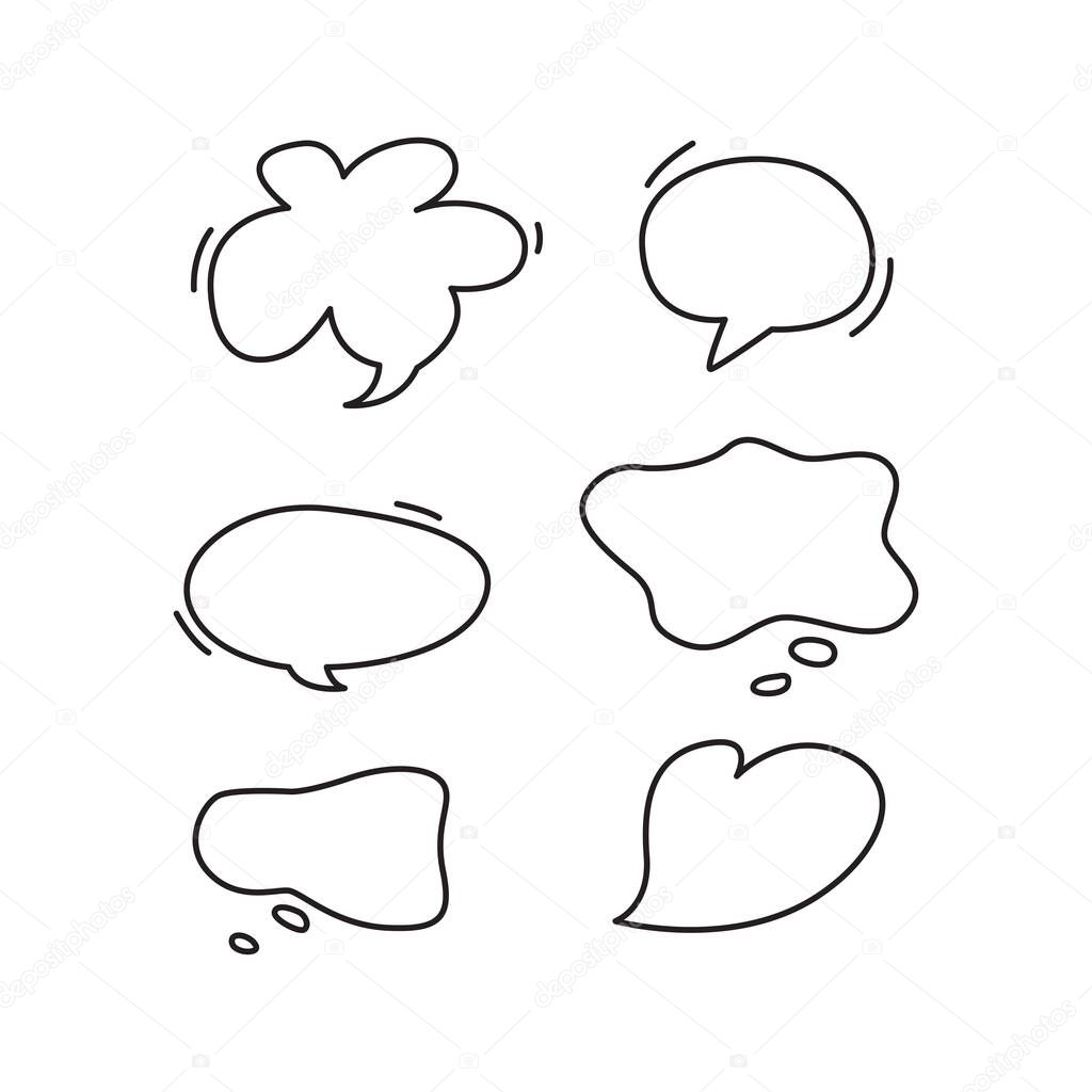 Hand draw speech bubble vector set. ollection of frame border.