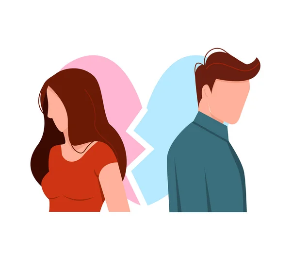 Conflicts Husband Wife Man Woman Quarrel Relationship Problems Depression Anxiety — стоковий вектор