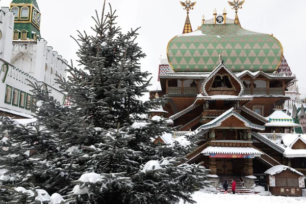 Old Slavic Style Wooden Orthodox Church Made Massive Logs Building — Fotografia de Stock