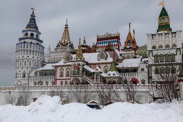 Moscow Kremlin Izmailovo Aka Izmailovskiy Kremlin Winter Famous Amusement Park — стоковое фото