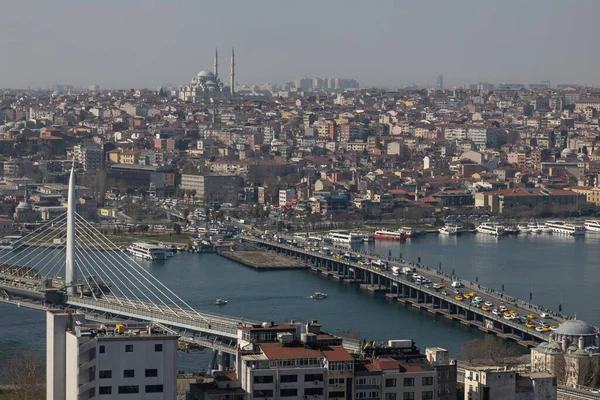View Galata Tower Western Part Istanbul Golden Horn Strait Eminonu — Stockfoto
