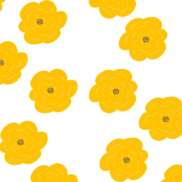 Muster Mit Gelben Blüten Herbstsymbole — Stockfoto