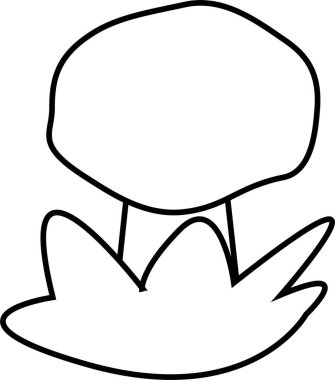 Çimenlerdeki ormandaki mantar ikonu.