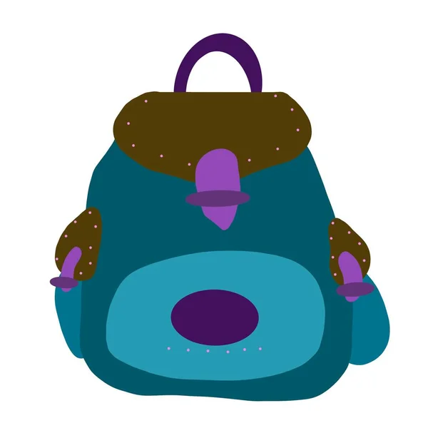 Mochila Ilustración Azul Icono Caminata —  Fotos de Stock