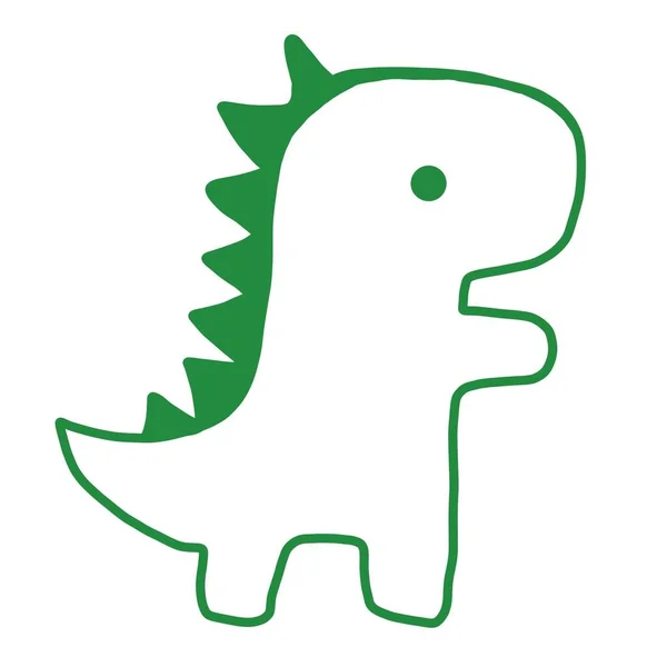 Zöld Sárkány Ikon Ősi Vadon Élő Állat Dinoszaurusz — Stock Fotó