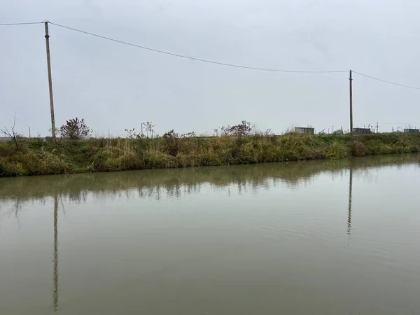 River Bank Autumn Clear Cold Weather — Stock Photo, Image