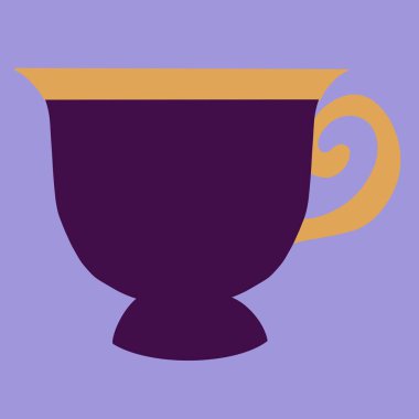 Bir fincan çay. Bir bardak kahve, saplı.