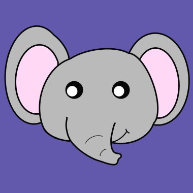 büyük gri bir filin yüzü ve kulakları.