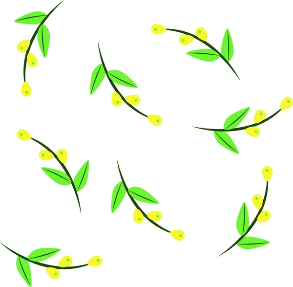 Гілки Жовтими Квітами Візерунок Квіткового Літа — стоковий вектор