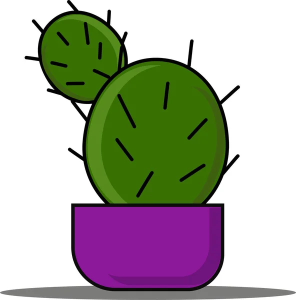 Cactus Een Pot Binnenplant Voor Thuis Als Geschenk — Stockvector