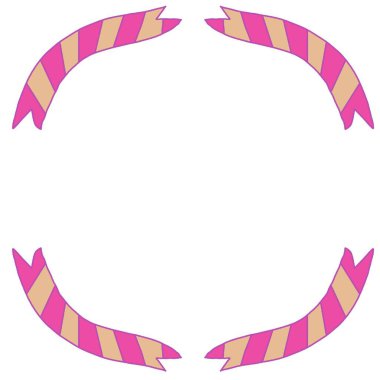 Köşelerde pembe kurdeleler. Tebrik mesajı için yer