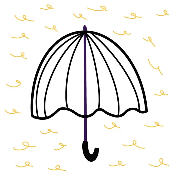 Paraguas Protección Contra Lluvia Icono Contorno Negro — Foto de Stock
