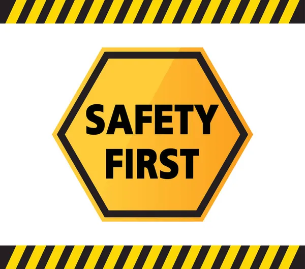 Safety First Sign Construction Site Vector Design — Stock Vector