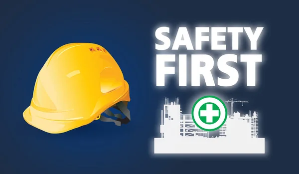 Yellow Hard Hat Isolated Background Construction Concept Vector Design — Stock Photo, Image