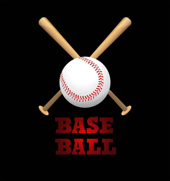 Baseball Und Baseballschläger Auf Einem Hintergrund Sportspiel Vektorillustration — Stockvektor