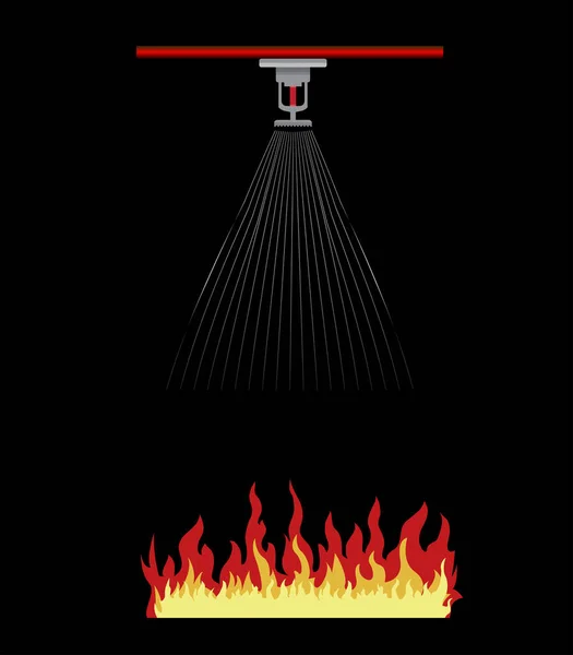火のスプリンクラー安全ベクトル設計のアイコン — ストックベクタ