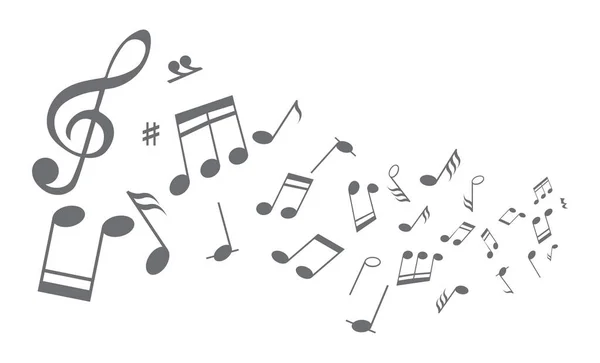 Notas Música Fundo Símbolos Musicais Notas Desenho Vetorial Clivagem Agudo —  Vetores de Stock