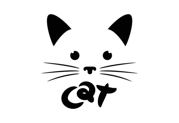 Katze Karikatur Kopf Gesicht Logo Vektor Symbol Niedliches Design — Stockvektor