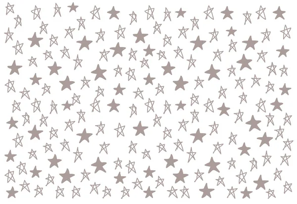 Hand Drawn Stars Line Drawing Style Isolated White Background Vector — vektorikuva