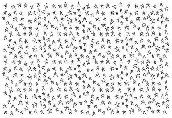 Hand Drawn Stars Line Drawing Style Isolated White Background Vector — Stockový vektor