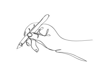 hand writing with pen ,line drawing style, , vector design