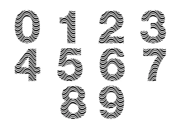 波線の数 数の集合 ベクトルのデザイン — ストックベクタ