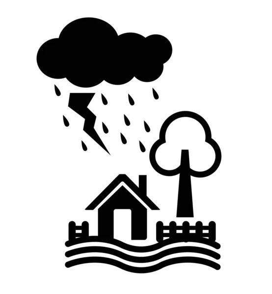 Rain Flood Icon Vector Design — Vetor de Stock