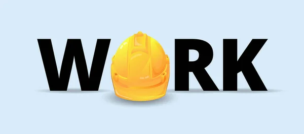 Trabalho Segundo Plano Conceito Construção Chapéu Duro Segurança Amarelo —  Vetores de Stock