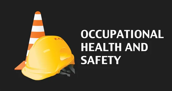Occupational Health Safety Engineer Hat Construction Helmet — Stock Vector