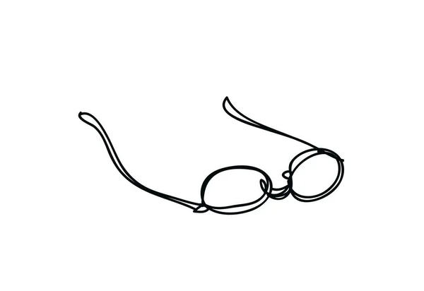 Óculos Sobre Fundo Branco Desenho Linha Contínua Desenho Vetorial —  Vetores de Stock