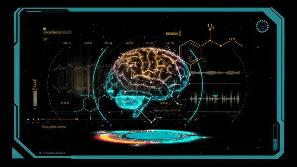 Scan Brain Data Information Info Graphic Hologram Present Rendering Futuristic — Photo