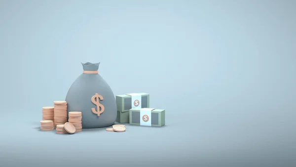 Man Working His Phone Stack Coin Lot Money Rendering Money — Stock Photo, Image