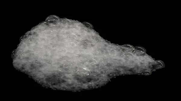 Rendering Realistic Foam Bubble Close Black Floor Visual Effect Simulation — Stok fotoğraf